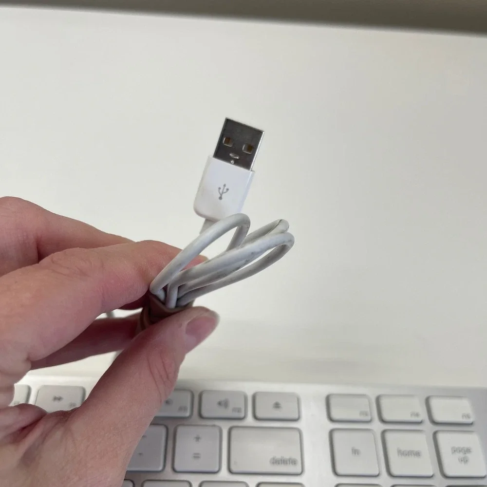 Genuine Apple Wired Keyboard with Numeric Keypad A1243 Aluminum USB Silver White